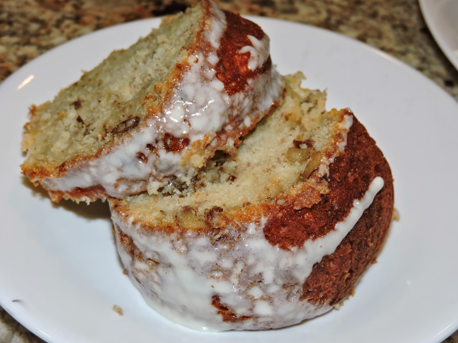 My Crafty World Banana Bread Bundt Cake with Cream Cheese Glaze