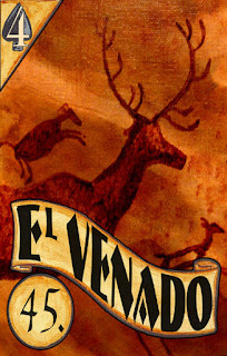 The Deer or "El Venado" loteria card shows a deer painted on a cave wall indicating the fertility aspect for tarot readings.