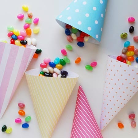 Imprimibles conos de papel fiestas