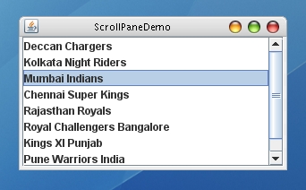 How to implement JScrollPane into a Frame in Java using Swing API ...
