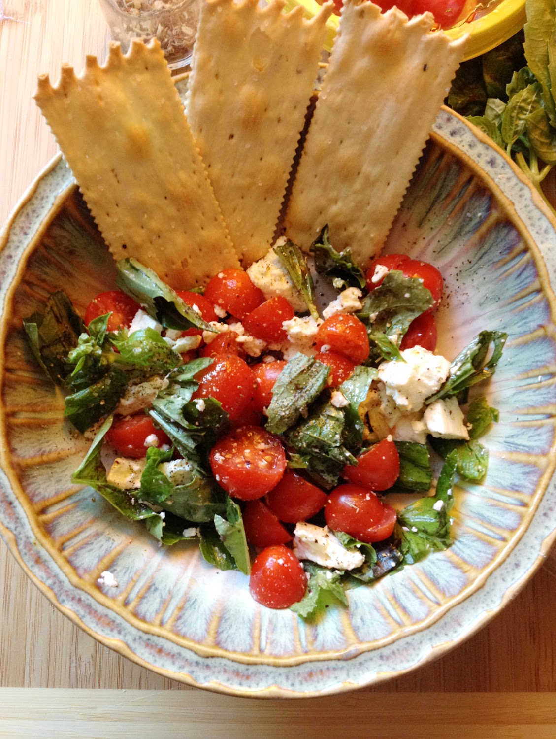 it's a paradise life blog Tomato, Feta & Basil Salad Recipe