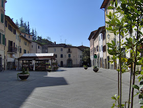 The Via Bettino Ricasole is a broad street, almost a  piazza, in the centre of Gaiole in Chianti