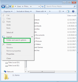 Menghapus recent items melalui Windows Explorer