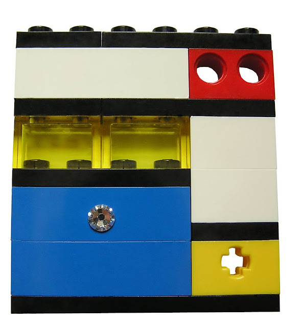Aplique para roupa feito de LEGO com brilhante