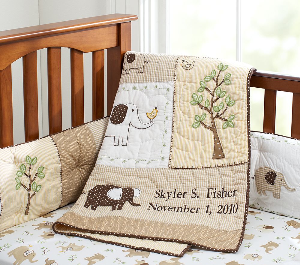 Custom Nursery Art by Kimberly Pottery Barn Organic Elephants