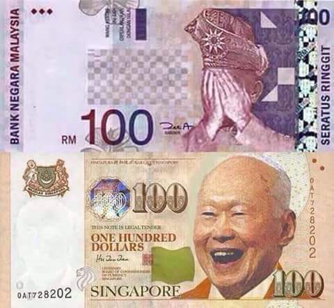 Malaysian-Agung-embarrassed-while-Singapore-Lee-Kuan-Yew-Happy