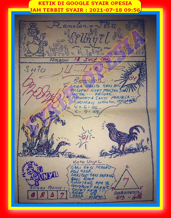 Syair Togel Sgp 18 Juli 2021 Forum Syair Asiktoto