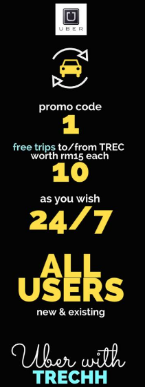 Free Ride Uber Discount Promo Code TREC KL Malaysia