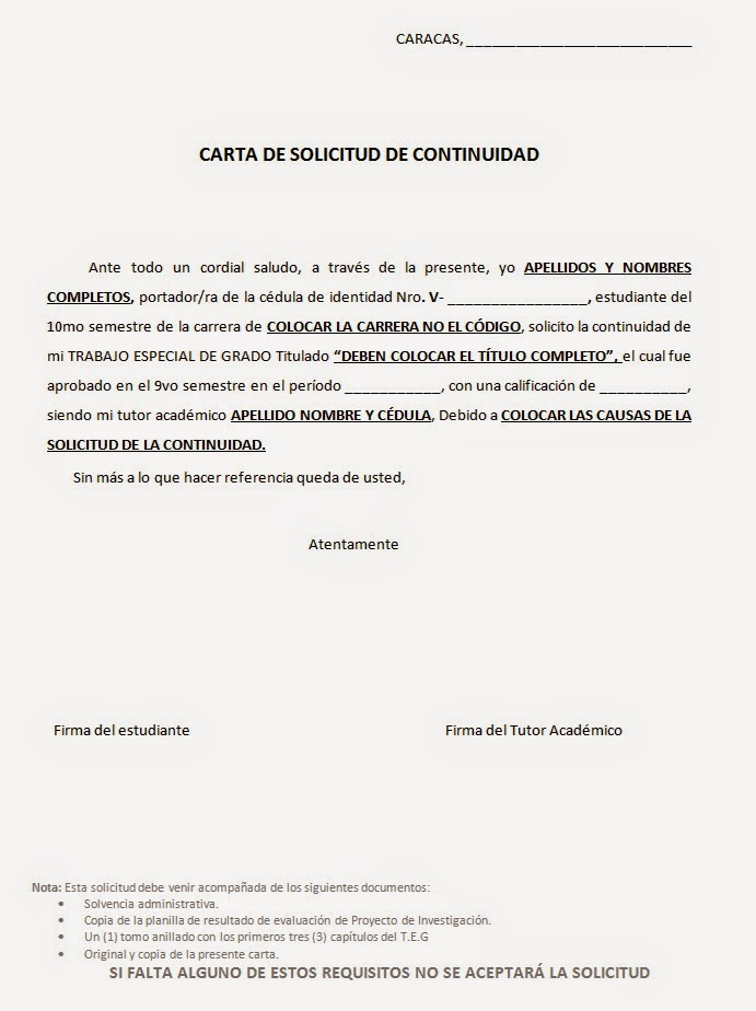 Dpto Investigación Y Postgrado Psm Caracas Modelo De Carta De