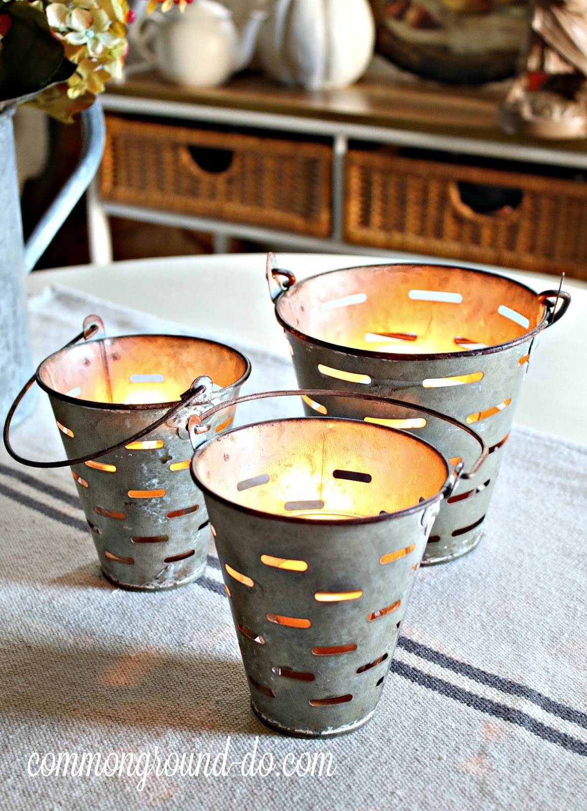 common ground Olive Bucket Candleholders on the Cheap