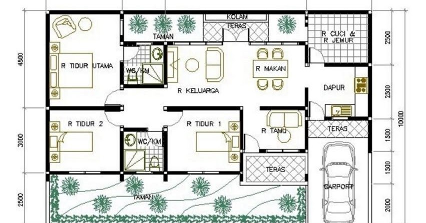 Baru 27+ Denah Rumah Ukuran 7x9 2 Kamar Tidur