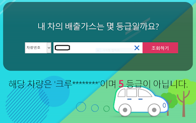 자동차 배출가스 등급 조회 결과