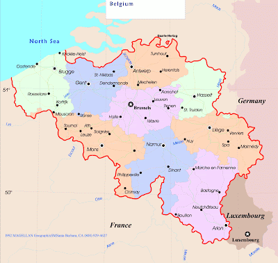 Bélgica Mapa de la Región