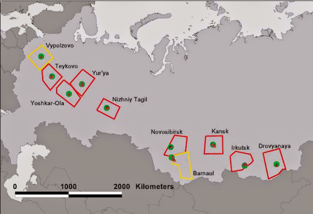 Карта расположения ядерных ракет россии