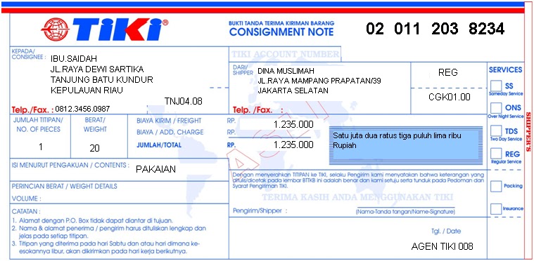 8 Contoh Contoh Surat Jalan Jne Pdf Doc Zip