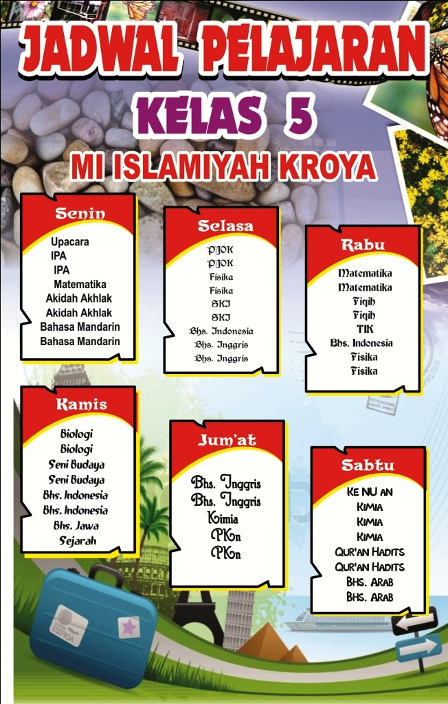 Desain Jadwal Pelajaran Kreatif Pelephante