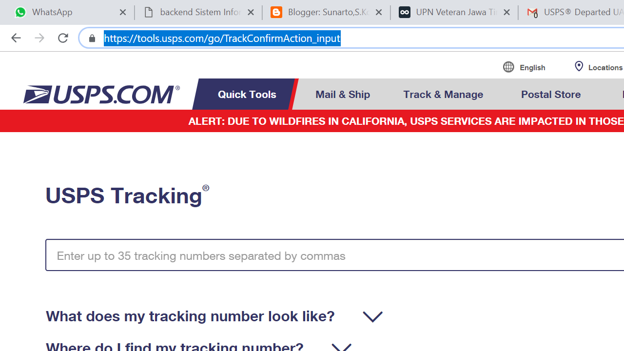 cara tracking pengiriman lewat USPS Sunarto,S.Kom
