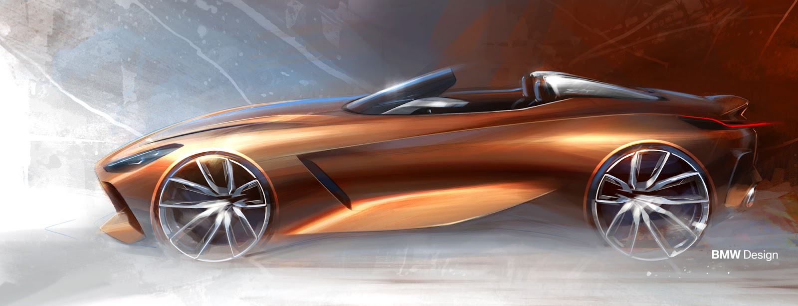 BMW Z4 sketch by Calvin Luk side view