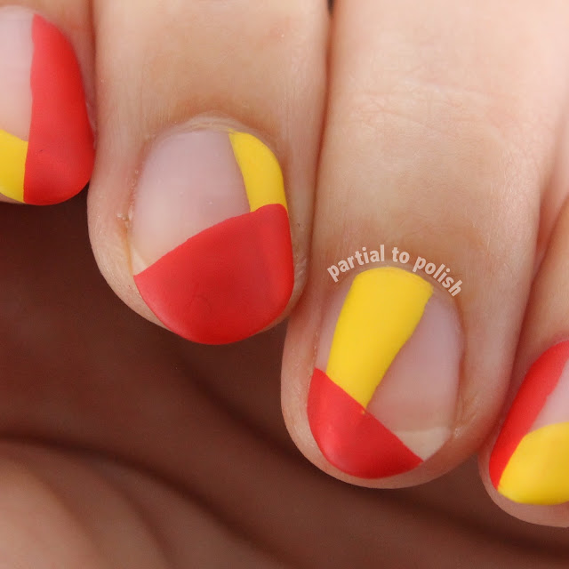 OPI Red and Yellow Negative Space Colour Blocks