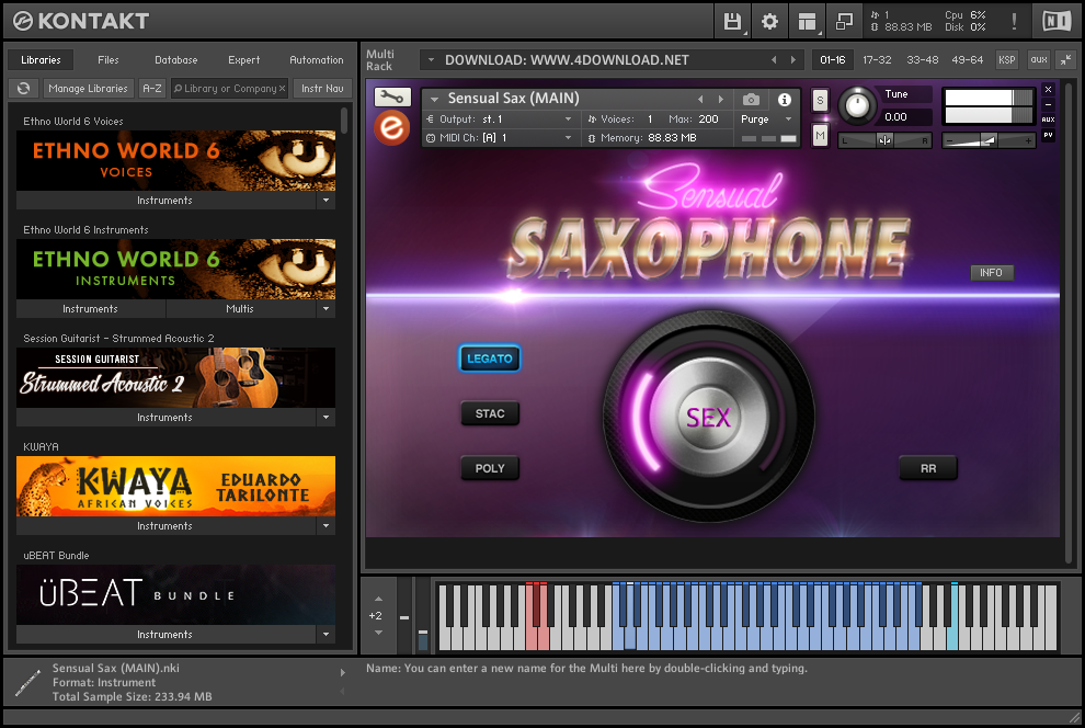 Download Embertone Sensual Saxophone KONTAKT Library
