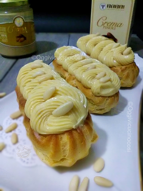 Éclairs con Mousse di Pinoli©Oggivicucinocosì