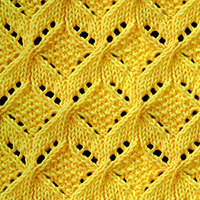 Windmill Lace Knitting Windmill Knitting Stitch. A combination of cable and lace. Free Knitting Stitches for Knitters.