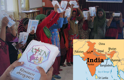 Literatura cristiana distribuido en India