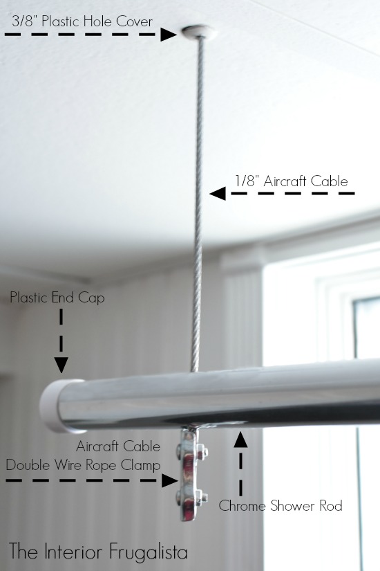Suspended Clothes Drying Rod The Interior Frugalista Materials Used To Make A Diy Suspended Clothes Drying Rod