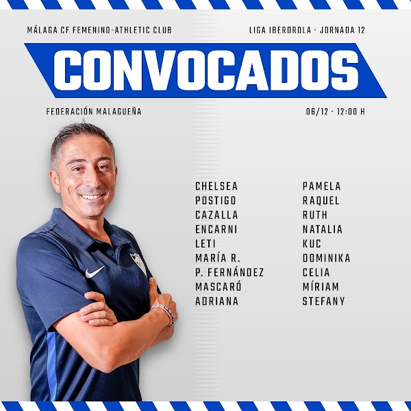 Málaga Femenino, convocatoria ante el Athletic Femenino