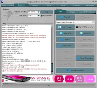 Samsung Note 3 SM-N9005 Direct Unlock Done By Octopus box