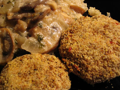Black-Eyed Pea and Quinoa Croquettes with a Creamy Mushroom Sauce