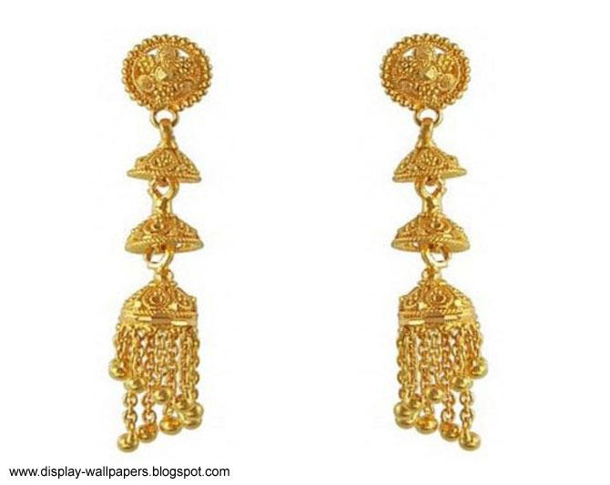 Wallpapers Download: Pure Gold Earrings Designs For Girls