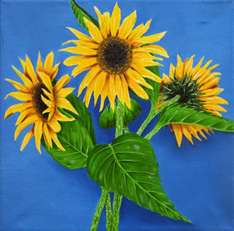 Atelier-Malerei: Sonnenblumen - Strauss