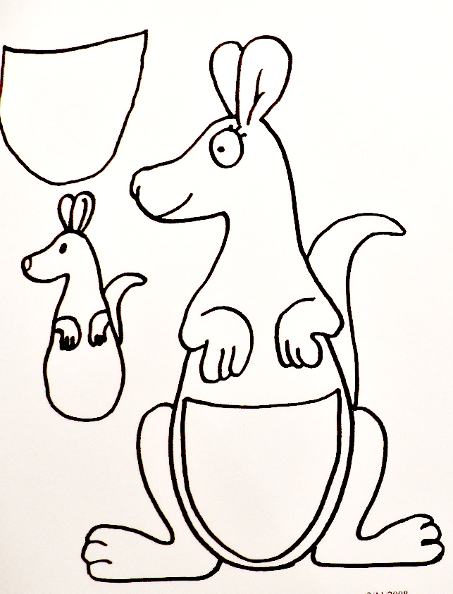 free clip art kangaroo outline - photo #44