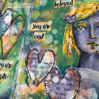 Dina Wakley Interesting Faces Journal Page by Nikki Acton