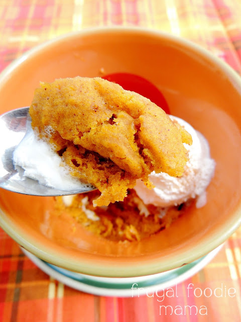 This perfectly portioned for one Pumpkin Spice Mug Cake can be ready in just 4 minutes.