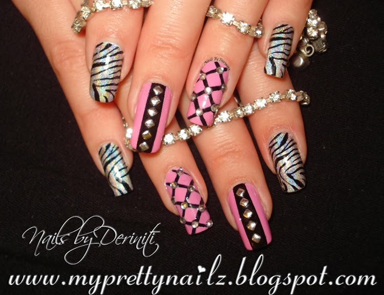 Birthday Bling Studded Nail Art Design and Video Tutorial "birthday