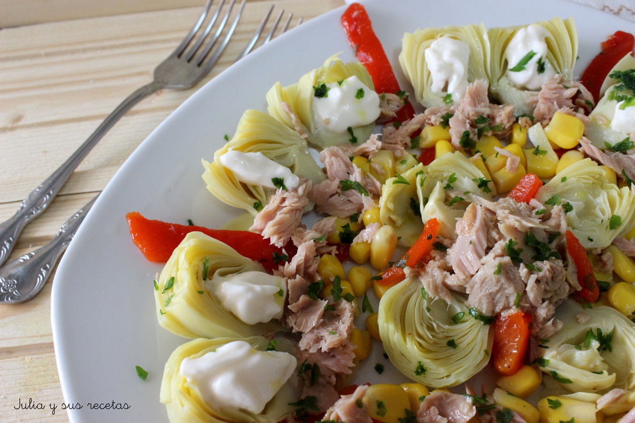 JULIA Y SUS RECETAS: Ensalada de alcachofas y atún