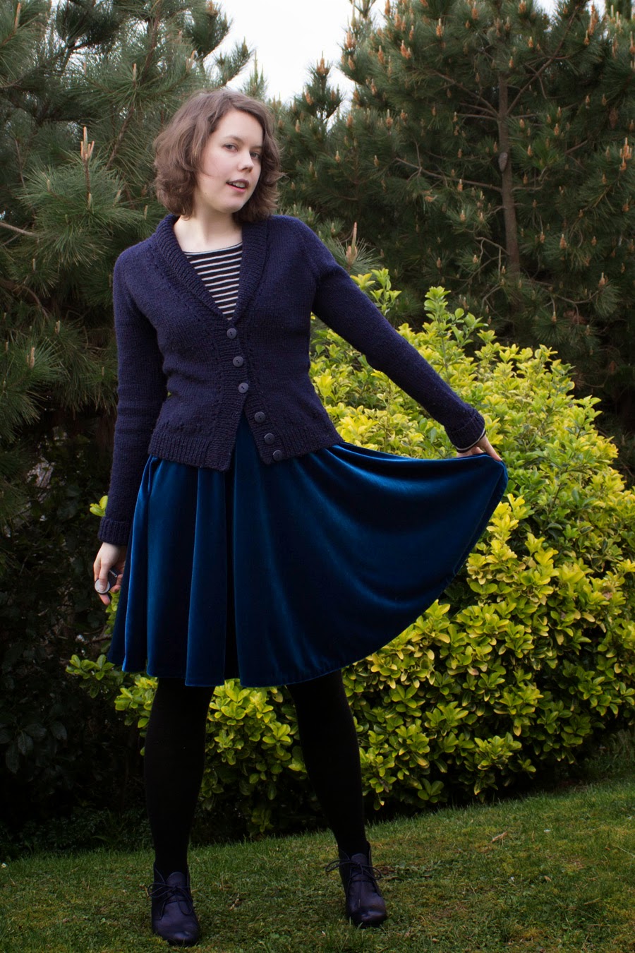 Making It Well: Velvet Three-Quarter Circle Skirt