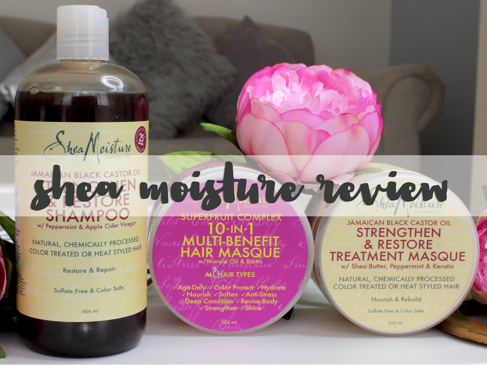 Shea Moisture strengthen and restore shampoo and treatment masque