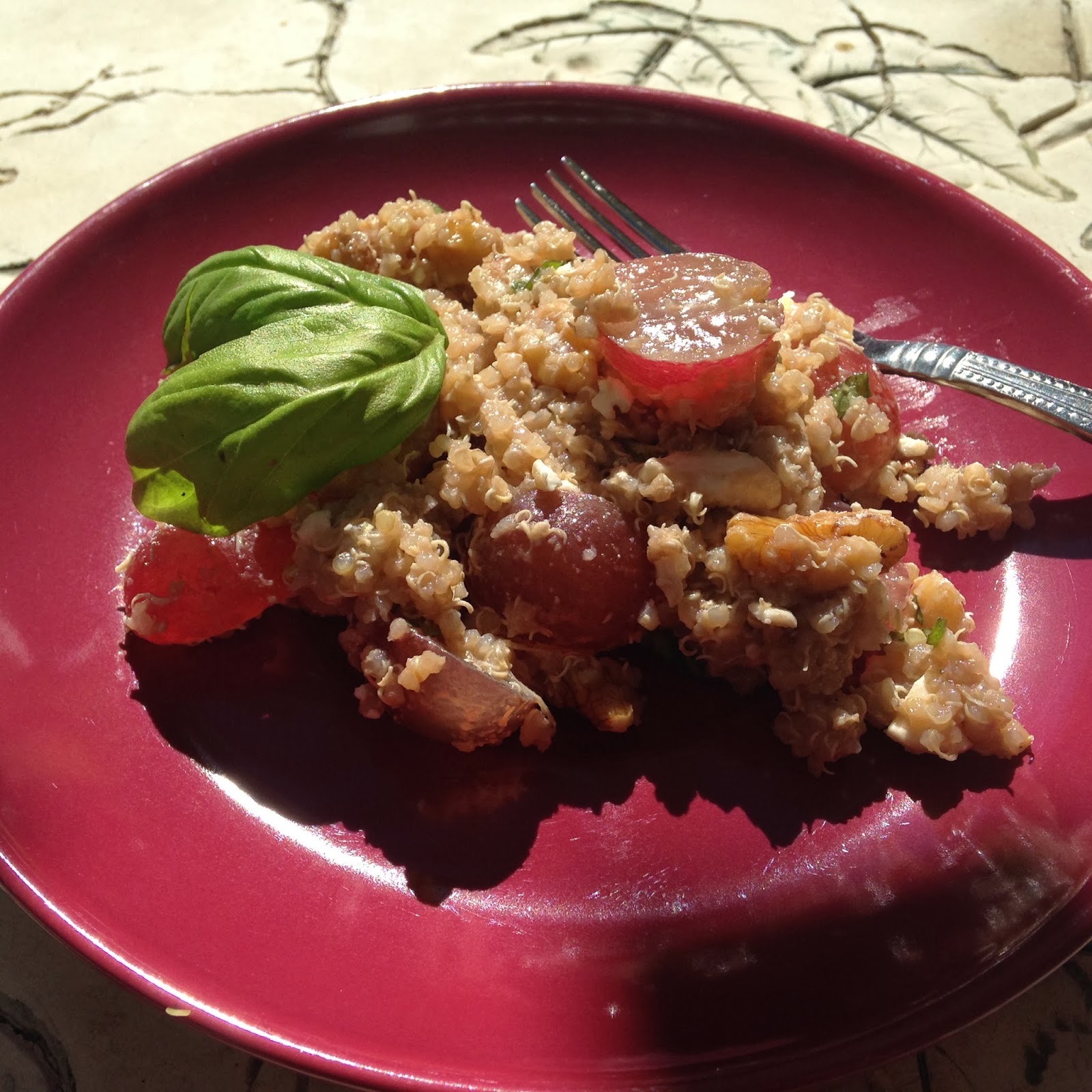 NourishRDs Grape, Walnut & Feta Quinoa Salad