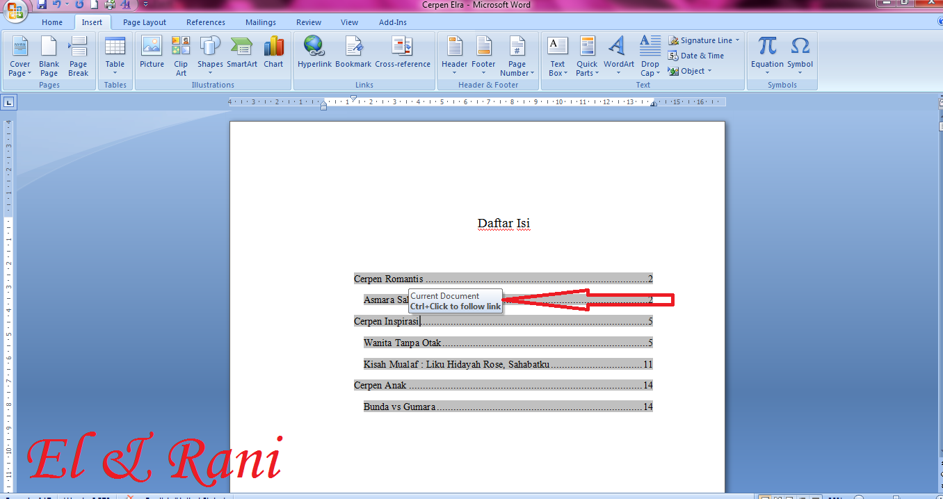 Cara Membuat Daftar Isi Otomatis pada Ms. Office Word