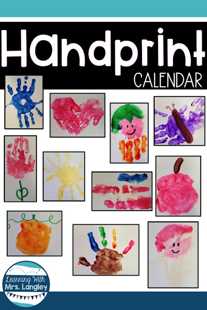 This handprint craft for preschool or kindergarten students is a fun FREE keepsake for parents and fun for kids to make! We start these right after Thanksgiving and have them ready as gifts for Christmas. Each month includes a cute poem and directions to create the perfect handprint for mom and for dad. These make great Mother’s Day gifts too! #kindergartenclassroom #handprintcalendar #christmascraft #gifts