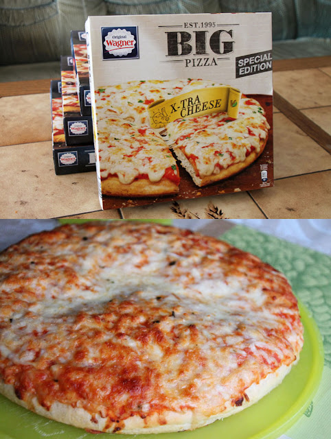 Original Wagner Big Pizza X-tra Cheese - Verpackung & aufgebacken