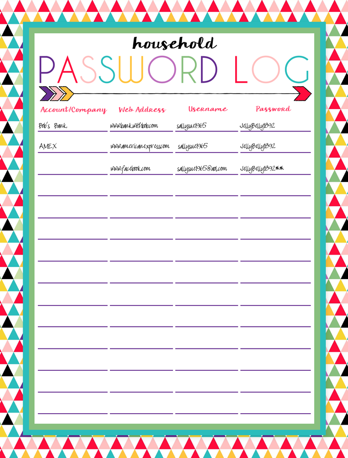 I Should Be Mopping The Floor Free Printable Password Log