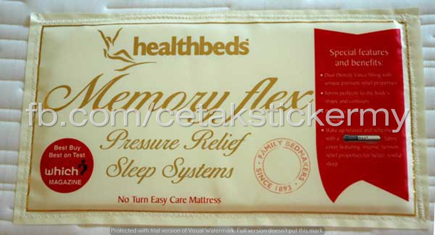 Sticker/ Label Printing Kuala Lumpur, Malaysia Mattress Label