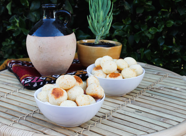 Food Lust People Love: Chewy and cheesy inside with a slightly crunchy outside, Pão de Queijo is a traditional baked snack served in Brazil. They are terribly more-ish. You cannot eat just one!
