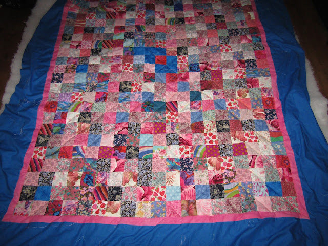 Colourful patched quilt