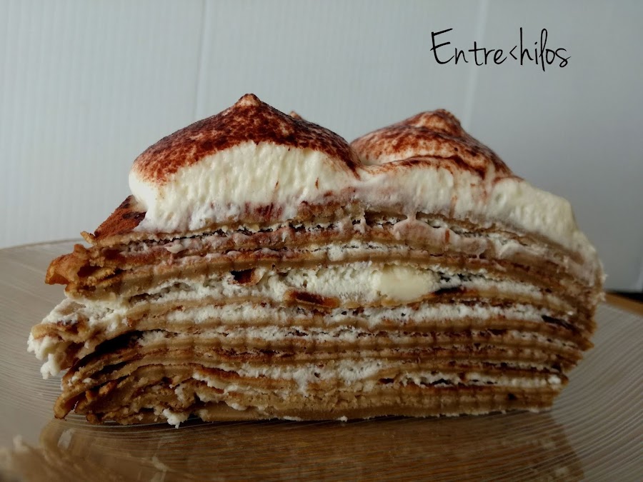 tarta de crepes de tiramisu