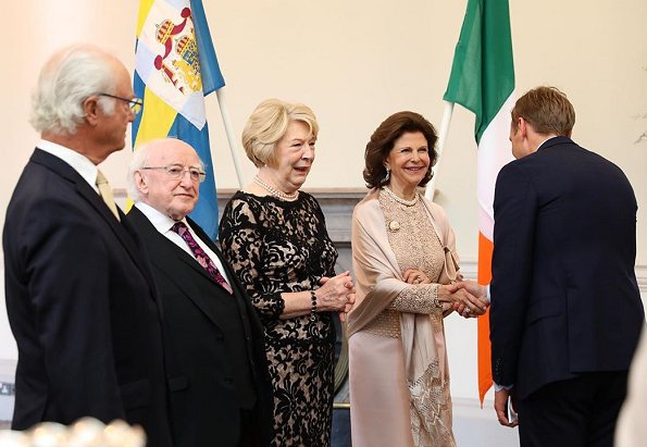 dinner at Trinity College Dublin in honour of Irish President Michael D. Higgins and his wife Sabina Coyne